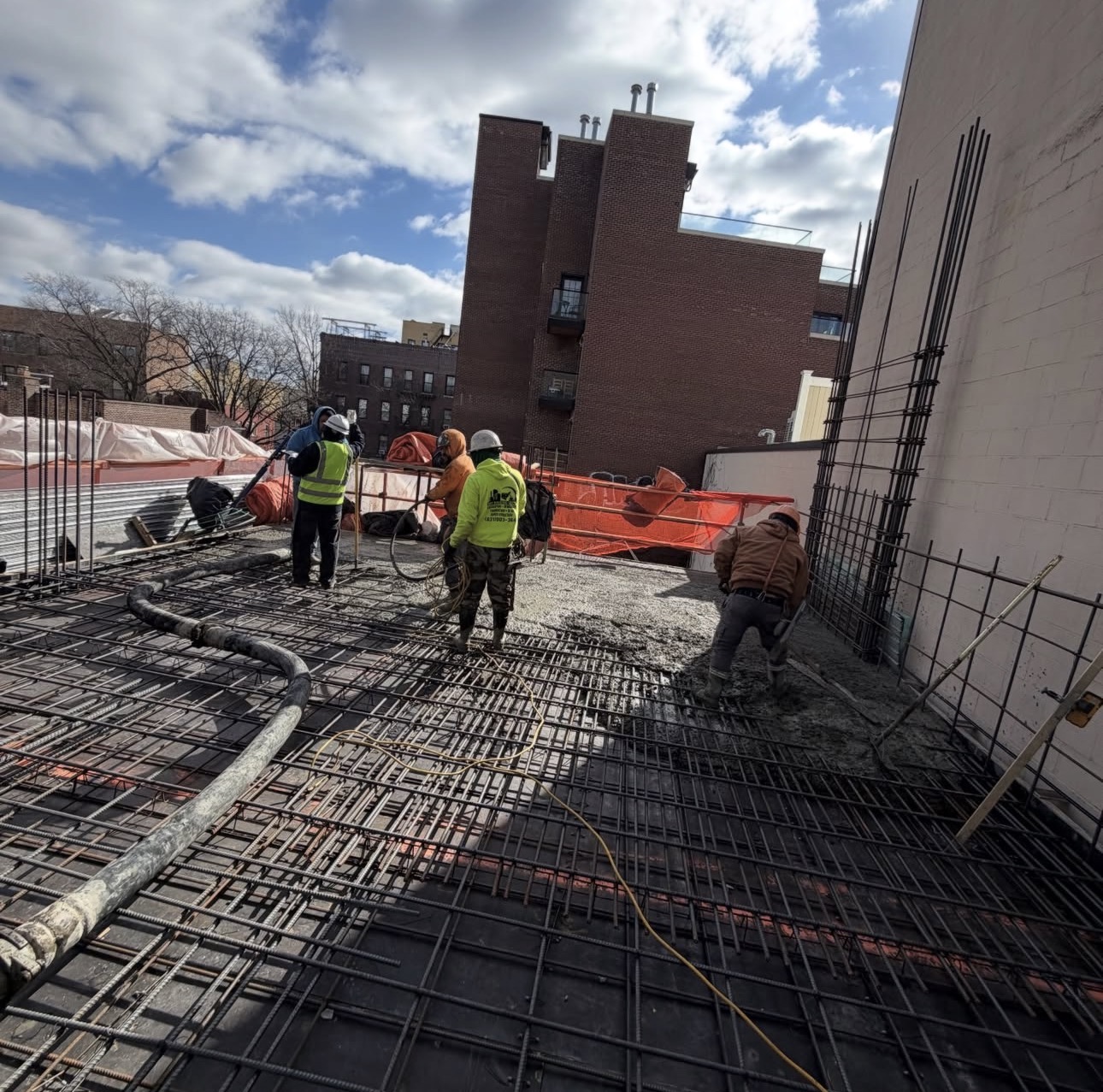 Structural concrete framing on an AGC residential new-construction project